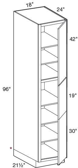 U182496R - Hawthorne Cinnamon - Utility 18" x 24" x 96" - Single Door - Hinges On Right