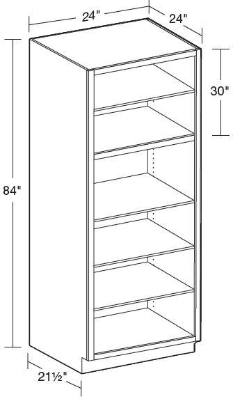 U242484ND - Manhattan High Gloss White - Utility 24"x24"x84"-No Door - Interior Finished To Match Frame