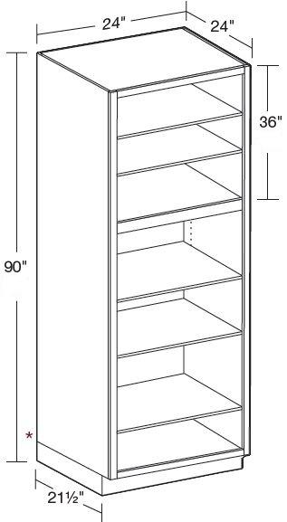 U242490ND - Manhattan High Gloss White - Utility 24"x24"x90"-No Door - Interior Finished To Match Frame