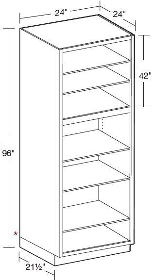 U242496ND - Manhattan High Gloss White - Utility 24"x24"x96"-No Door - Interior Finished To Match Frame