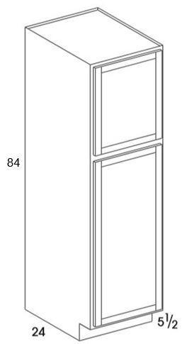 U248424DDUD - York White - UD Pantry/Utility Cabinet - 24" Deep - Butt Doors - Special Order