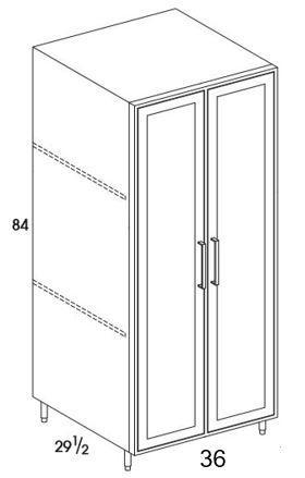 U368428 - Shaker Black - Outdoor Tall Cabinet - Butt Doors - Special Order