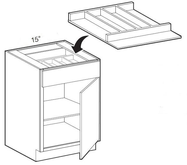 UTD15 - Manhattan High Gloss White - 15" Utensil Tray Divider