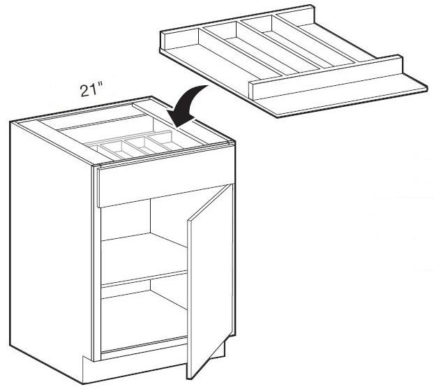 UTD21 - Waterford Vivid White - 21" Utensil Tray Divider