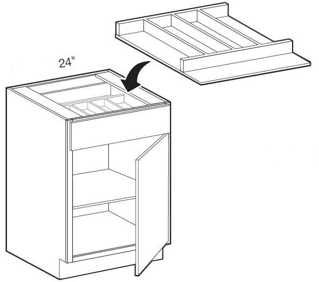 UTD24 - Manhattan High Gloss White - 24" Utensil Tray Divider