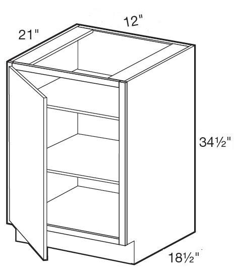 VB1221FHL - Manhattan High Gloss White - Vanity Base Full Height Doors 12" - Single Door - Hinges On Left