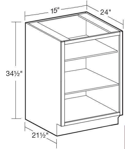 VB1521ND - Manhattan High Gloss Metallic - Vanity Base No Door 15" - Interior Finished To Match Frame