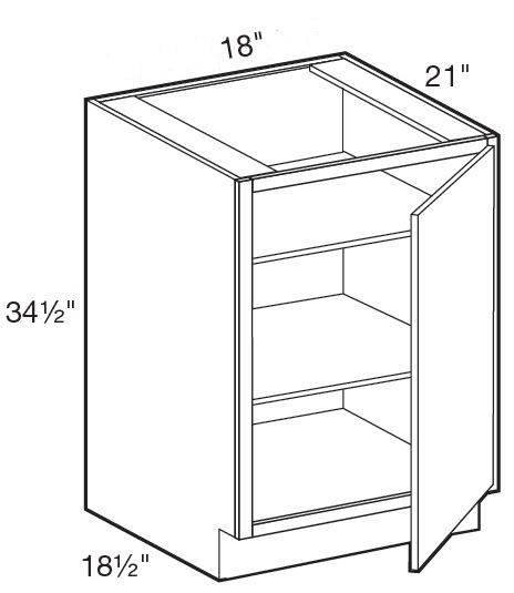 VB1821FHR - Manhattan High Gloss Metallic - Vanity Base Full Height Doors 18" - Single Door - Hinges On Right