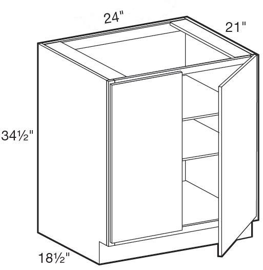 VB2421FH - Manhattan High Gloss White - Vanity Base Full Height Doors 24" - Double Doors