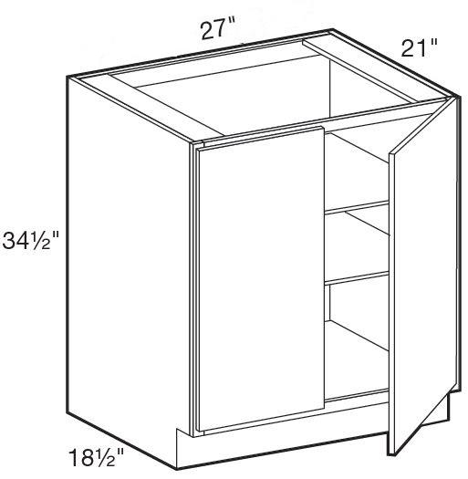 VB2721FH - Manhattan High Gloss White - Vanity Base Full Height Doors 27" - Double Doors