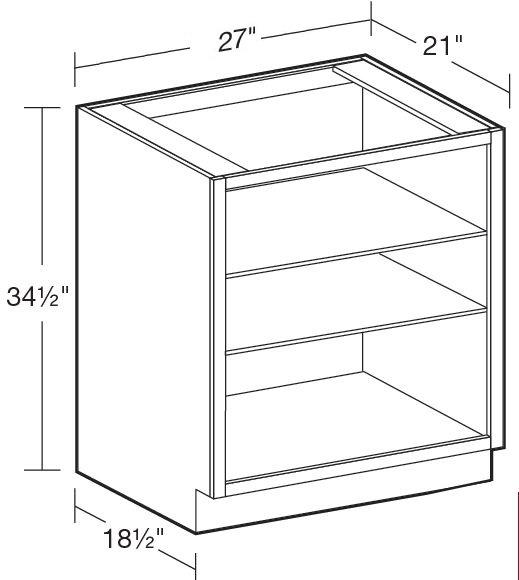 VB2721ND - Fulton Mocha - Vanity Base No Door 27" - Interior Finished To Match Frame