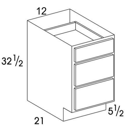 VDB12UD - Dartmouth Grey - UD 4 Drawer Vanity Base - Special Order