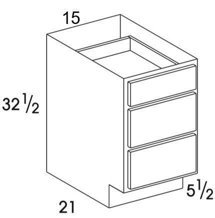 VDB15UD - Dartmouth Brownstone - UD 4 Drawer Vanity Base - Special Order