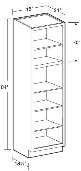 VLC182184ND - Fulton Mocha - Vanity Linen Cabinet 18x21x84-No Door - Interior Finished To Match Frame