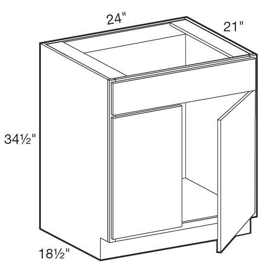 VSB2421 - Fulton Mocha - Vanity Sink Base 24" x 21" - Double Door/Double False Fronts