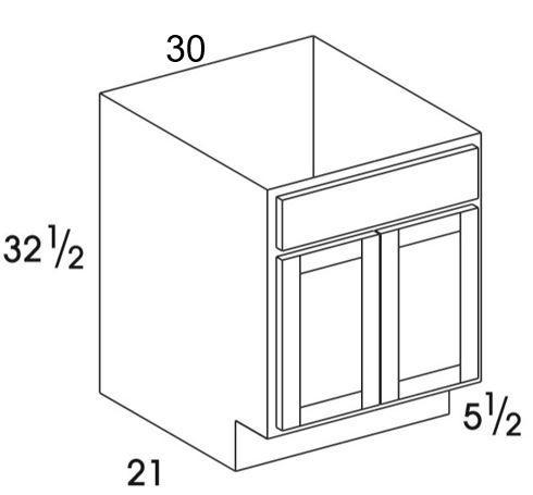 VSB30UD - Dartmouth Grey - UD Vanity Sink Base - Butt Doors - Special Order