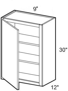 W0930L - Fulton Mocha - Wall 9" x 30" - Single Door - Hinges On Left