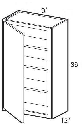 W0936L - Fulton Mocha - Wall 9" x 36" - Single Door - Hinges On Left