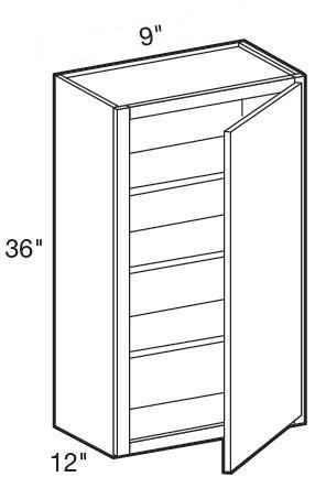 W0936R - Fulton Mocha - Wall 9" x 36" - Single Door - Hinges On Right