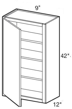 W0942L - Fulton Mocha - Wall 9" x 42" - Single Door - Hinges On Left