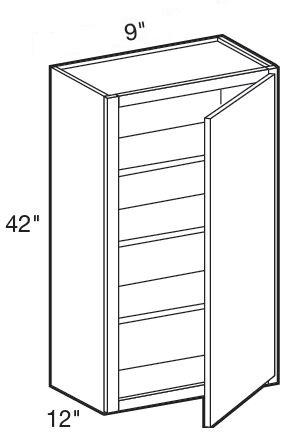 W0942R - Fulton Mocha - Wall 9" x 42" - Single Door - Hinges On Right