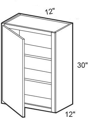 W1230L - Fulton Mocha - Wall 12" x 30" - Single Door - Hinges On Left