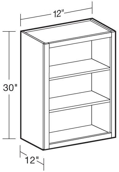 W1230ND - Manhattan High Gloss Metallic - Wall 12"x30"-No Door - Interior Finished To Match Frame