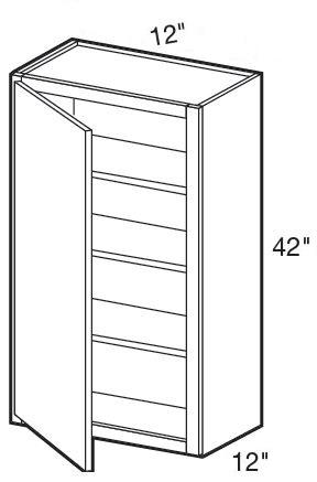 W1242L - Fulton Mocha - Wall 12" x 42" - Single Door - Hinges On Left