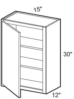 W1530L - Fulton Mocha - Wall 15" x 30" - Single Door - Hinges On Left