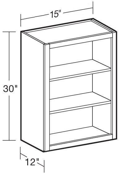 W1530ND - Fulton Mocha - Wall 15"x30"-No Door - Interior Finished To Match Frame