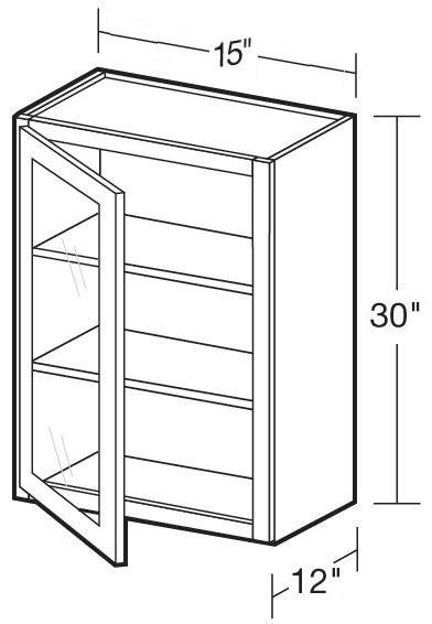 W1530PFGL - Fulton Mocha - Wall 15"x30" - Single Door Prepped For Glass - Hinges On Left