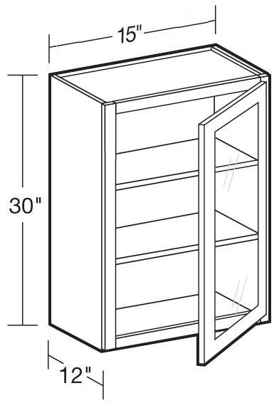 W1530PFGR - Fulton Mocha - Wall 15"x30" - Single Door Prepped For Glass - Hinges On Right