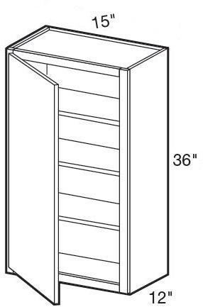 W1536L - Fulton Mocha - Wall 15" x 36" - Single Door - Hinges On Left