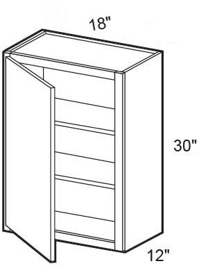 W1830L - Fulton Mocha - Wall 18" x 30" - Single Door - Hinges On Left