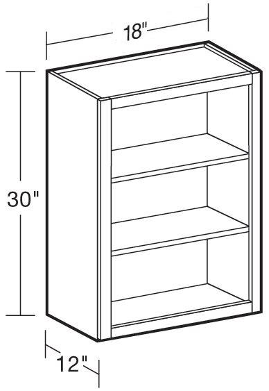 W1830ND - Fulton Mocha - Wall 18"x30"-No Door - Interior Finished To Match Frame