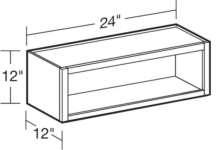 W2412ND - Fulton Mocha - Wall 24"x12"-No Door - Interior Finished To Match Frame