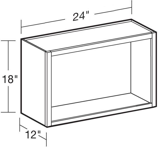 W2418ND - Fulton Mocha - Wall 24"x18"-No Door - Interior Finished To Match Frame