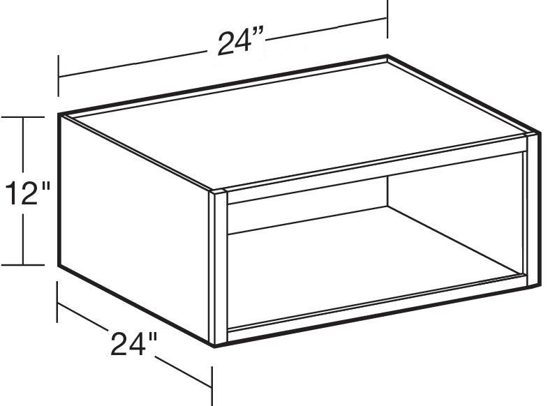 W242412ND - Fulton Mocha - Wall 24"x12"-No Door - Interior Finished To Match Frame