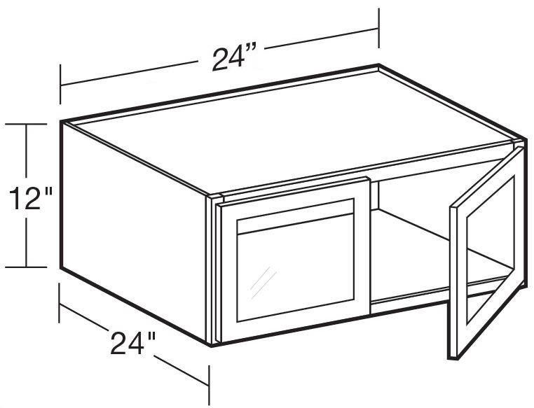 W242412PFG - Fulton Mocha - Wall 24"x12" - Double Door Prepped For Glass