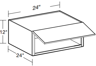 W242412UL - Manhattan High Gloss White - Wall 24" x 24" x 12" Uplift - Single Uplift Door