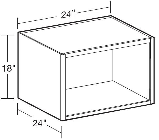 W242418ND - Fulton Mocha - Wall 24"x18"-No Door - Interior Finished To Match Frame