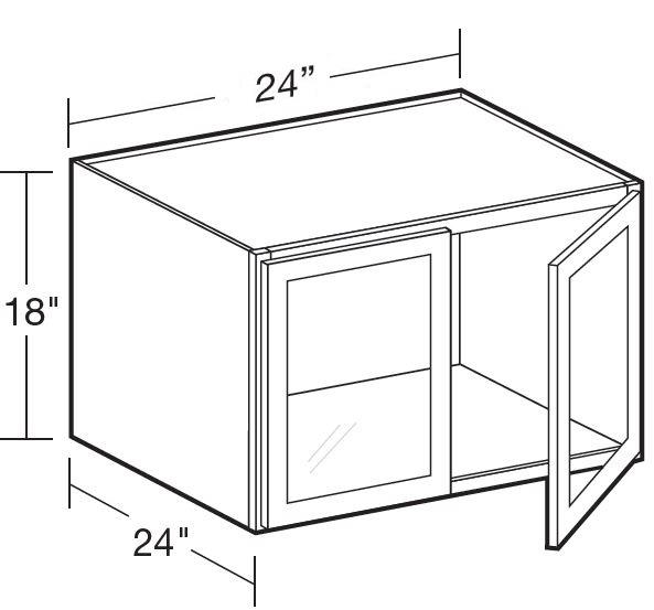 W242418PFG - Fulton Mocha - Wall 24"x18" - Double Door Prepped For Glass