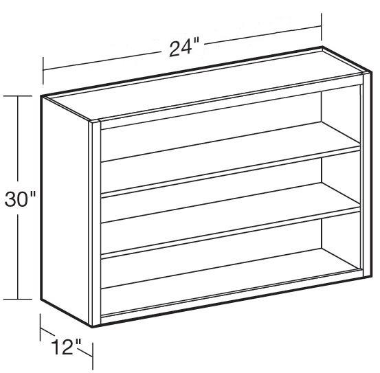 W2430ND - Fulton Mocha - Wall 24"x30"-No Door - Interior Finished To Match Frame