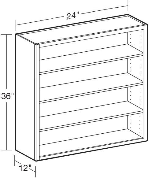 W2436ND - Fulton Mocha - Wall 24"x36"-No Door - Interior Finished To Match Frame