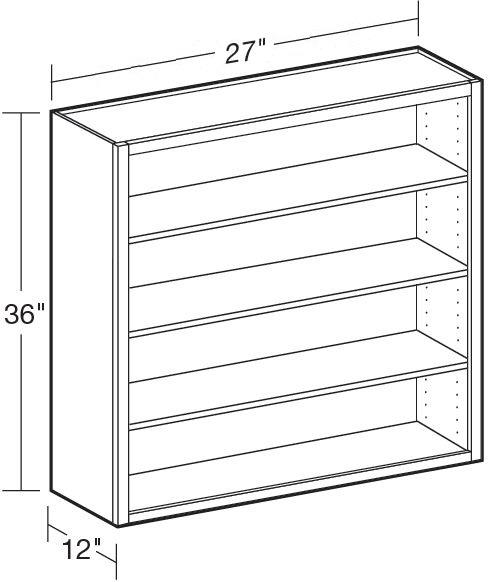 W2736ND - Manhattan High Gloss White - Wall 27"x36"-No Door - Interior Finished To Match Frame