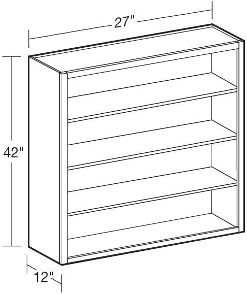 W2742ND - Fulton Mocha - Wall 27"x42"-No Door - Interior Finished To Match Frame