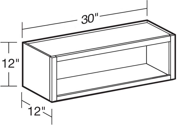 W3012ND - Fulton Mocha - Wall 30"x12"-No Door - Interior Finished To Match Frame