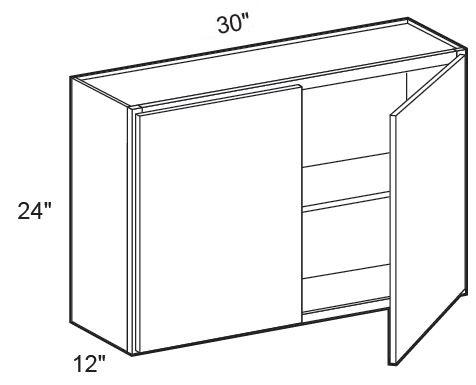 W3024 - Fulton Mocha - Wall 30" x 24" - Double Doors