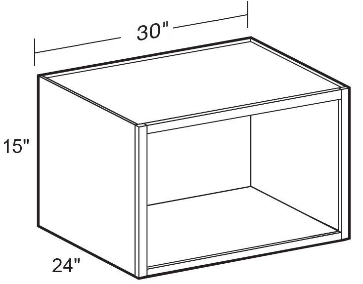 W302415ND - Fulton Mocha - 30wx24dx15h Wall-No Door - Interior Finished To Match Frame