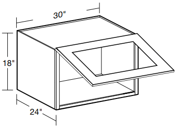 W302418UL - Manhattan High Gloss White - Wall 30" x 24" x 18" Uplift - Single Uplift Door